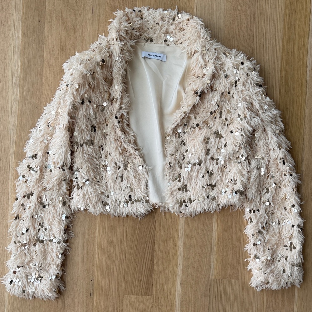 NONchalant Cream Sequin Jacket - image 1